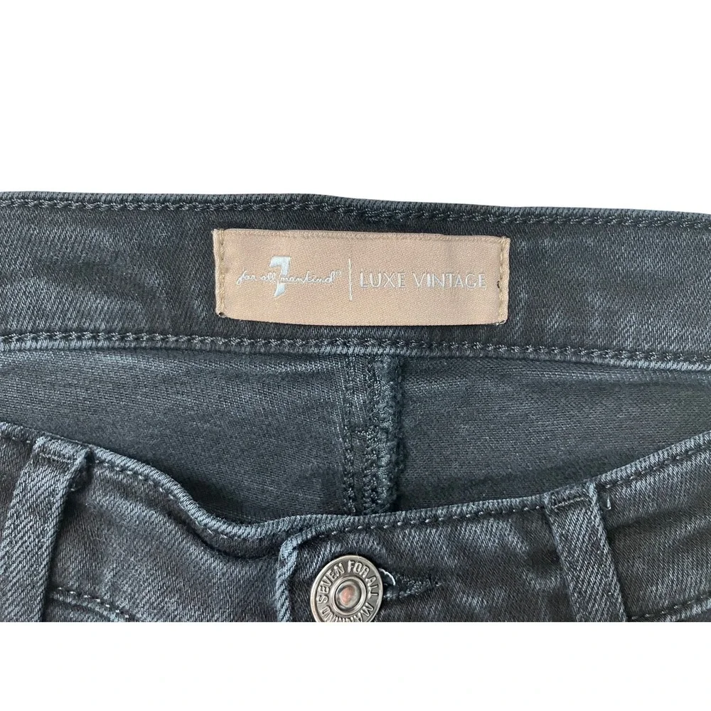 7 For All Mankind Josefina Black Luxe Vintage Skinny Jeans Women‎ Size